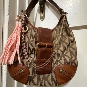 Michael Kors Signature Brown and Tan Shoulder Bag